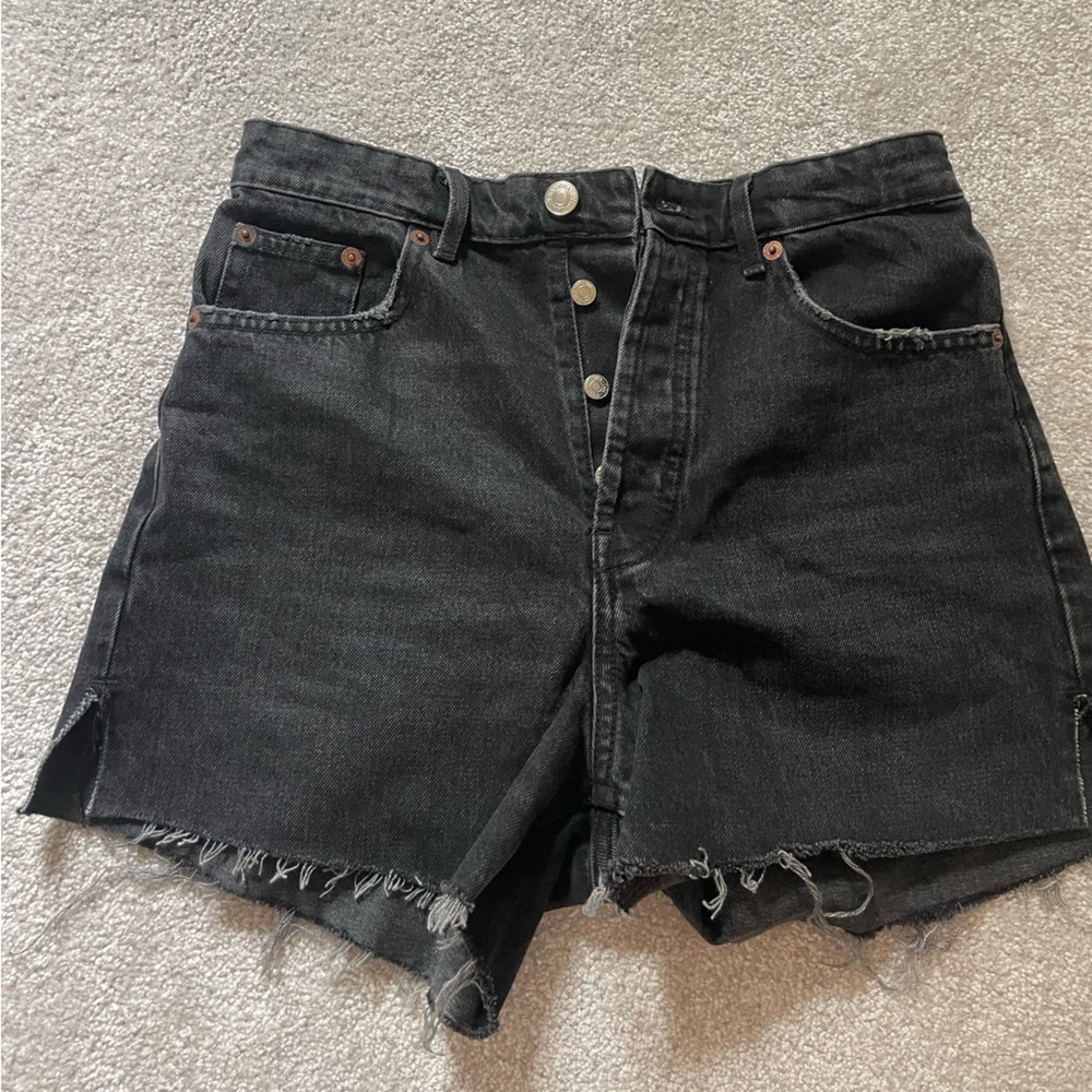 Zara black denim shorts